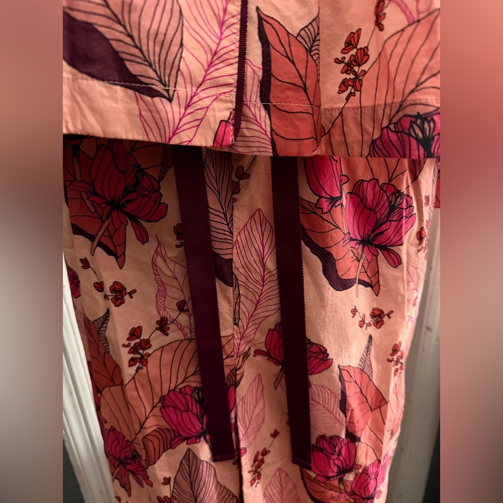 Mersea Rosewood Floral Cotton Pajama Set XL Botanical Lounge Sleepwear - Picture 7 of 10